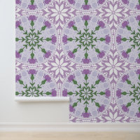 Art Nouveau Thistle Pattern in Paarse en groene