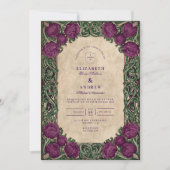 Art Nouveau Thistle Wedding Kaart (Voorkant)