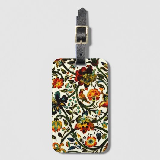  Art Nouveau Thistles Cicadas Patroon Bagagelabel (Voorkant (verticaal))