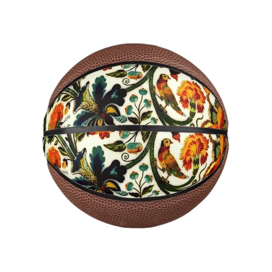  Art Nouveau Thistles Cicadas Patroon Basketbal (Voorkant)