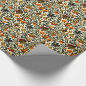  Art Nouveau Thistles Cicadas Patroon Cadeaupapier (Hoek)