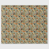  Art Nouveau Thistles Cicadas Patroon Cadeaupapier (Vlak)