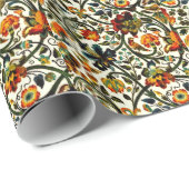  Art Nouveau Thistles Cicadas Patroon Cadeaupapier (Rol Hoek)