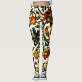  Art Nouveau Thistles Cicadas Patroon Leggings (Voorkant)