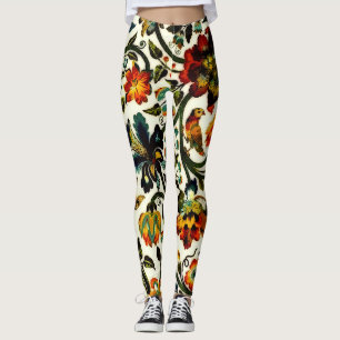 Art Nouveau Thistles Cicadas Patroon Leggings