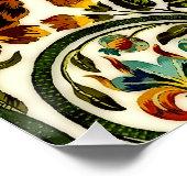 Art Nouveau Thistles Cicadas Patroon Perfect Poster (Hoek)