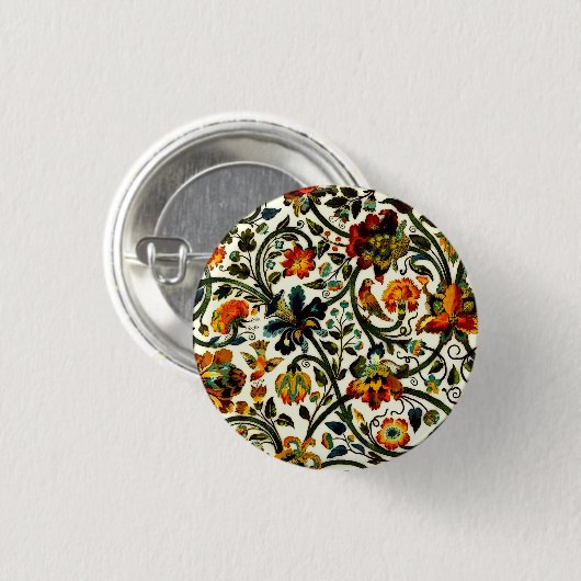  Art Nouveau Thistles Cicadas Patroon Ronde Button 3,2 Cm (Voorkant /achterkant)