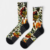  Art Nouveau Thistles Cicadas Patroon Sokken (Links)