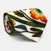 Art Nouveau Thistles Cicadas Patroon Stropdas (Opgerold)