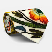  Art Nouveau Thistles Cicadas Patroon Stropdas (Opgerold)