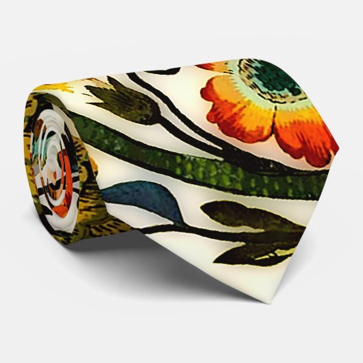 Art Nouveau Thistles Cicadas Patroon Stropdas (Opgerold)