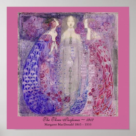 Art Nouveau Three Perfumes Margaret MacDonald 1912 Poster (Voorkant)