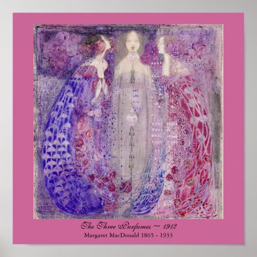 Art Nouveau Three Perfumes Margaret MacDonald 1912 Poster (Voorkant)