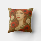 Art nouveau Throw Pillow Kussen (Achterkant)