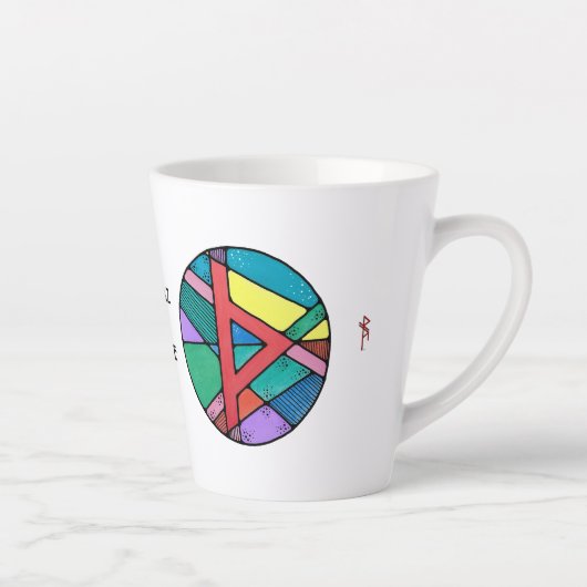 Art Nouveau Thurisaz Rune Latte Mok - DEFENSIE! (Rechts)