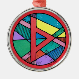 Art Nouveau Thurisaz Rune van Defensie Metalen Ornament