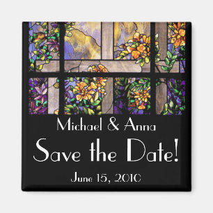 Art Nouveau Tiffany Glas in lood Flowers Floral Magneet