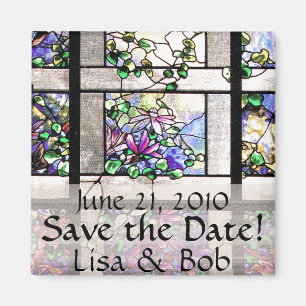 Art Nouveau Tiffany Glas in lood Flowers Floral Magneet