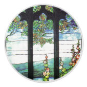 Art Nouveau Tiffany Glas in lood Garden Knob Keramische Knop (Voorkant)
