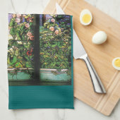 Art Nouveau Tiffany Glas in lood Natuur Theedoek (Quarter Fold)