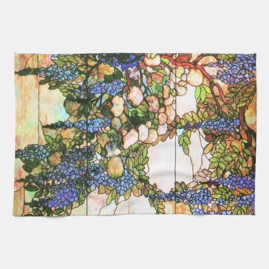 Art Nouveau Tiffany Glas in lood Natuur Theedoek (Horizontaal)