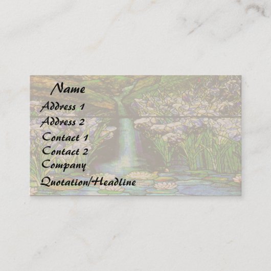 Art Nouveau Tiffany Glas in lood Natuur Visitekaartje (Voorkant)