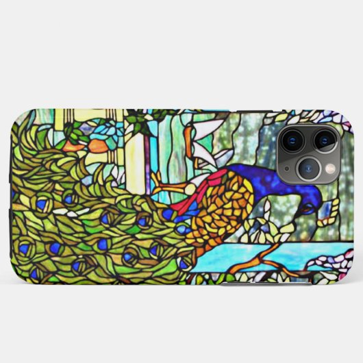 Art Nouveau Tiffany Glas in lood Peacock Case-Mate iPhone Case (Achterkant (horizontaal))