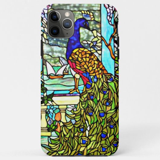 Art Nouveau Tiffany Glas in lood Peacock Case-Mate iPhone Case (Achterkant)