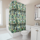 Art Nouveau Tiffany Glas in lood Wineyard Grapes Douchegordijn (In situ)