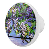 Art Nouveau Tiffany Glas in lood Wisteria Knob Keramische Knop (Rechts)