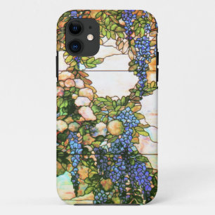 Art Nouveau Tiffany Glazen in lood Flowers iPhone 11 Hoesje
