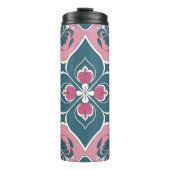 Art Nouveau Tile Floral Pattern Thermosbeker (Voorkant)