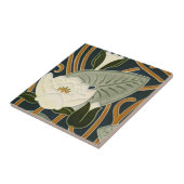 Art Nouveau Tiles - White Water Lily Blossom Tegeltje (Zijkant)