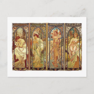 Art Nouveau Times of Day Briefkaart