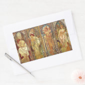 Art Nouveau Times of Day Rechthoekige Sticker (Envelop)