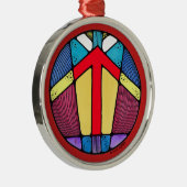 Art Nouveau Tiwaz Rune of Victory Metalen Ornament (Rechts)