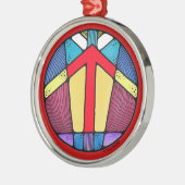 Art Nouveau Tiwaz Rune of Victory Metalen Ornament (Links)