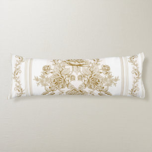 Art nouveau, Toile, floral, Patroon, beige, chic,  Lichaamskussen