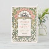 Art Nouveau Tot De Dood Doen Ons Deel Huwelijk Kaart (Staand voorkant)