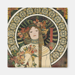 Art Nouveau Trappistine Mucha Art Magneet