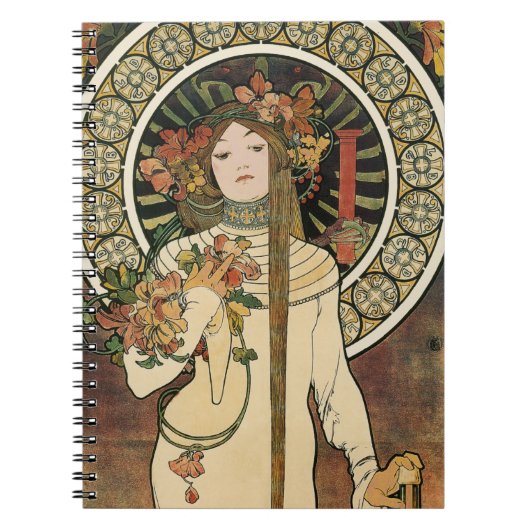 Art Nouveau Trappistine Mucha Art Notitieboek (Voorkant)
