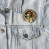 Art Nouveau Trappistine Mucha Art Ronde Button 5,7 Cm (In situ)