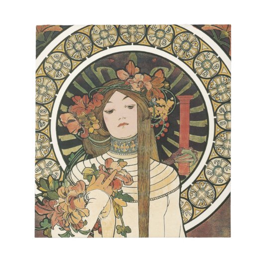 Art Nouveau Trappistine Mucha Kunst Notitieblok (Voorkant)