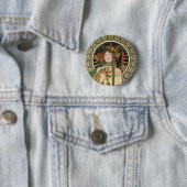 Art Nouveau Trappistine Mucha Kunst Ronde Button 5,7 Cm (In situ)