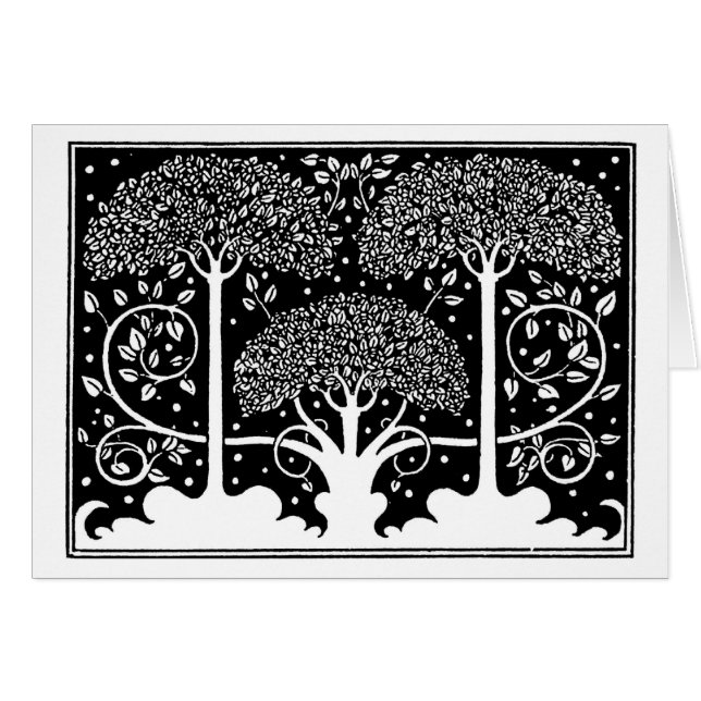 Art Nouveau Tree Beardsley Pattern (Voorkant Horizontaal)