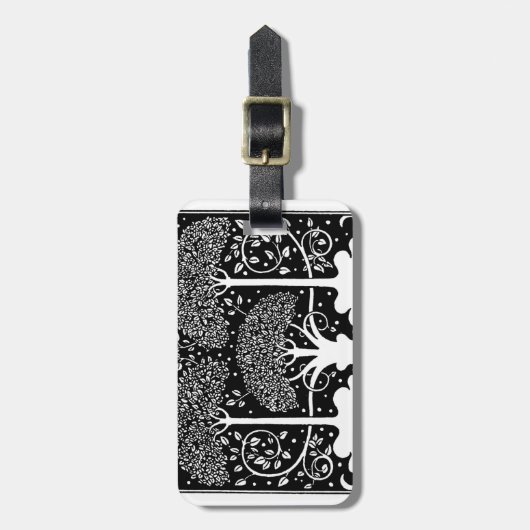 Art Nouveau Tree Beardsley Pattern Bagagelabel (Voorkant verticaal)