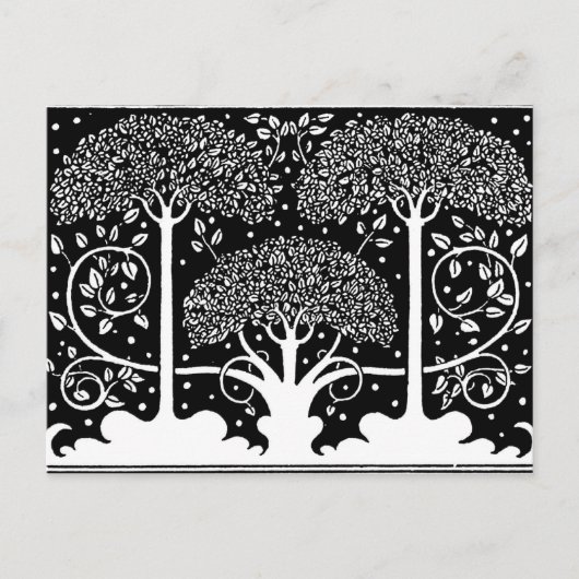 Art Nouveau Tree Beardsley Pattern Briefkaart (Voorkant)