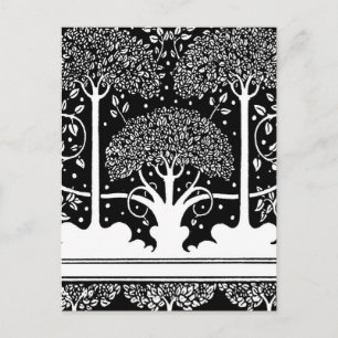 Art Nouveau Tree Beardsley Pattern Briefkaart