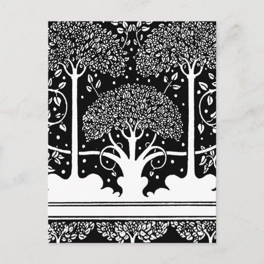 Art Nouveau Tree Beardsley Pattern Briefkaart (Voorkant)