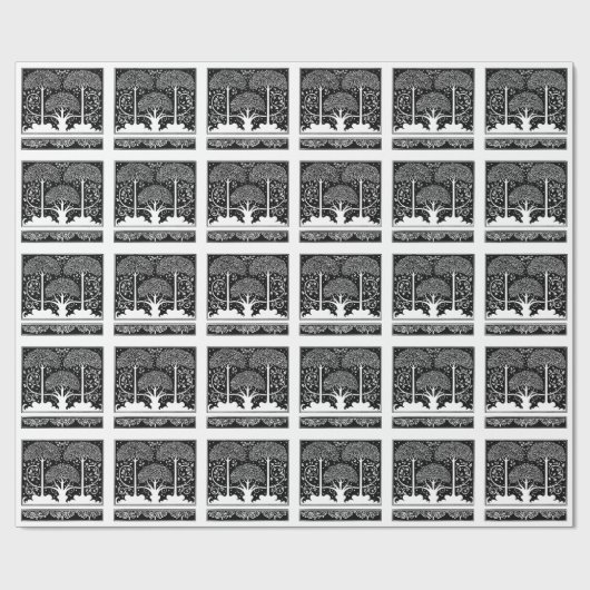 Art Nouveau Tree Beardsley Pattern Cadeaupapier (Vlak)